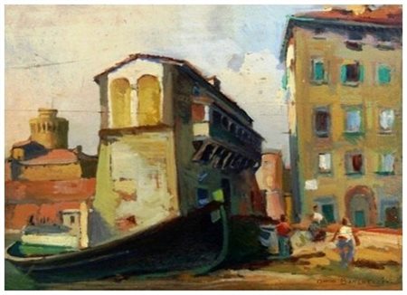 DINO BANCHELLI Livorno 1903 – 1974 Senza titolo Olio su tavola 33 x 44,5....
