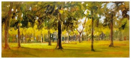 PIERO VACCARI Livorno 1926 – 1997 Senza titolo Olio su tavola 22,5 x 50....