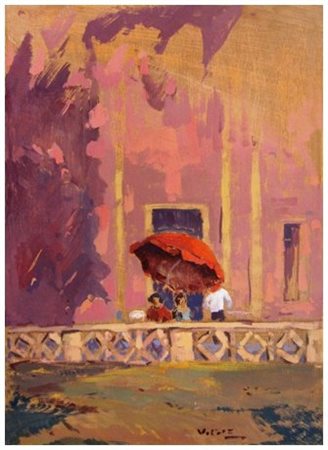 ANGIOLO VOLPE Livorno 1943 Senza titolo Olio su tavola 35 x 25. Firma in b. a...