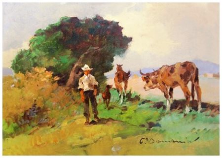 CARLO DOMENICI Livorno 1898 – Valdana di Portoferraio 1981 Pascolo Olio su...