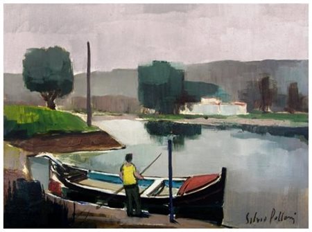 SILVIO POLLONI Firenze 1888 – 1972 Senza titolo Olio su tavola 30,5 x 40....