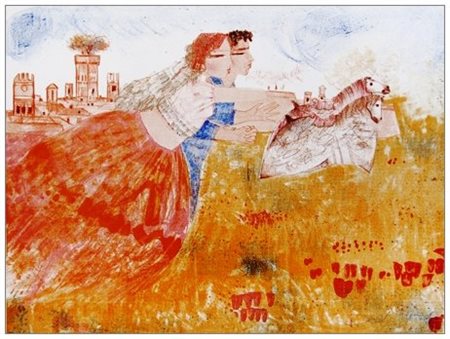 DARIUSH T. MOHAIER Teheran 1944 Senza titolo Pastelli, acquerelli e...