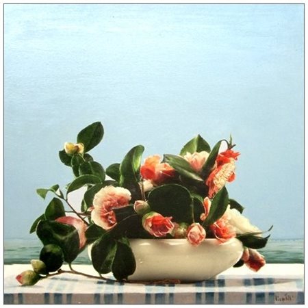 BENIAMINO CICCOTELLI Tollo negli Abruzzi 1937 Fiori e mare 2007 Olio su tela...