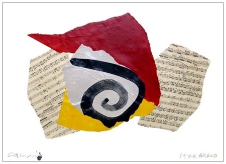 ARTURO CARMASSI Lucca 1925 Arles 1978 Olio e collage su cartoncino applicato...