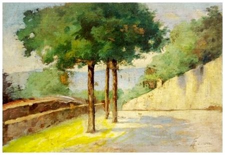 A firma di EUGENIO CECCONI Senza titolo Olio su tela cartonata 19,8 x 29,1....