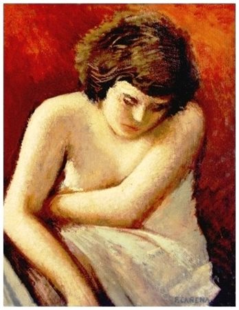 A firma di FELICE CARENA Senza titolo 1936 Olio su tela 59,5 x 44,5. Firma in...