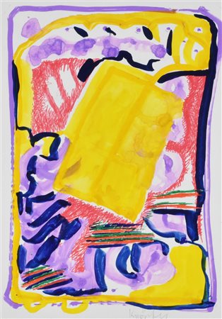 Claudio Knopfli SENZA TITOLO tecnica mista su carta, cm 35x25 firma