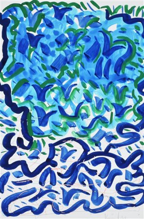 Claudio Knopfli SENZA TITOLO tecnica mista su carta, cm 35x25 firma