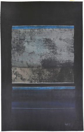 Claudio Knopfli SENZA TITOLO tecnica mista su cartoncino, cm 100x70 firma e...