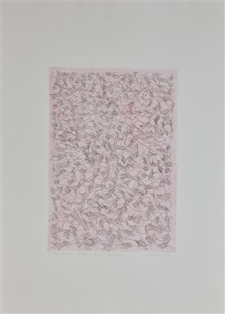 Ignoto SENZA TITOLO acquaforte colorata a mano su carta, foglio cm 70x50,...