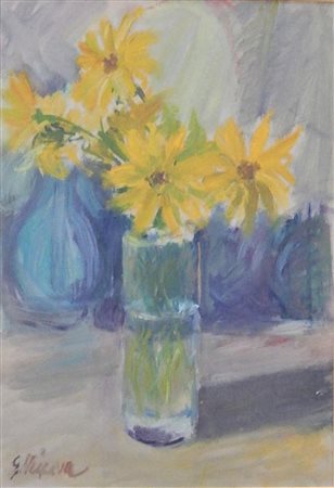 Ignoto SENZA TITOLO olio su cartone, cm 41x29 firma