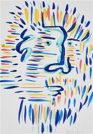 Claudio Knopfli SENZA TITOLO tecnica mista su carta, cm 35x25 firma