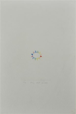 Enrico Barbera LA VERA DEL CIELO acquarello su carta, cm 36x25 titolo