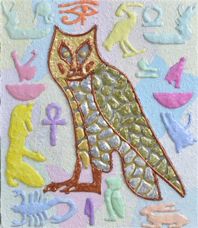 Francesco Fasano IL MULAK - ANTICO EGITTO scultura a rilievo su cartoncino...