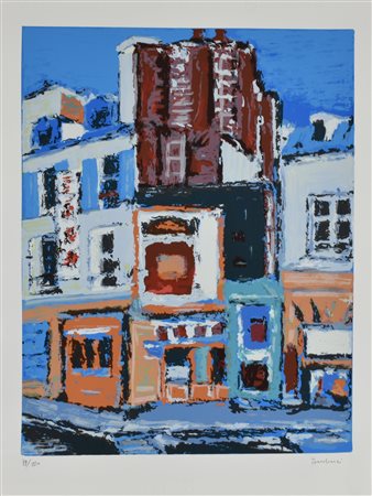 Orfeo Tamburi PARIGI litografia su carta Fabriano, cm 70x50; es. 79/150 firma