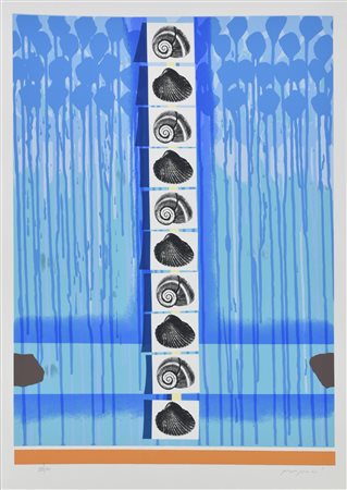 Concetto Pozzati SENZA TITOLO coppia di serigrafie su carta, cm 70x50...