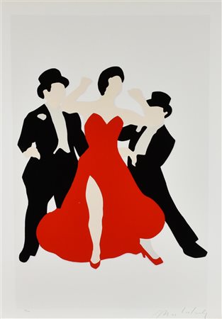 Marco Lodola TANGO serigrafia su carta, cm 100x70; es. 161/200 firma