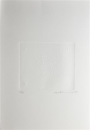 Enzo Bersezio SENZA TITOLO incisione su carta, battuta cm 17,7x20,3, su...