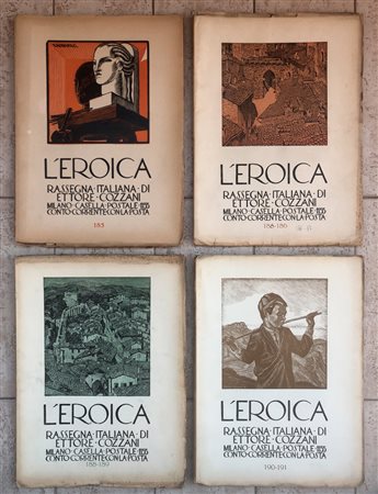 L’EROICA - RASSEGNA ITALIANA DI ETTORE COZZANI - Lotto unico di 4 numeri dell’omonima rivista
