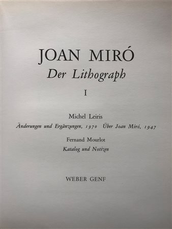 JOAN MIRÓ - Joan Miró der Lithograph I, 1972
