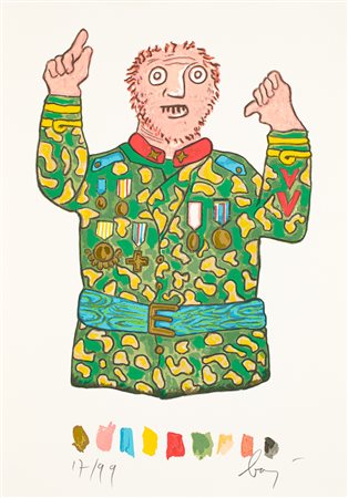 ENRICO BAJ (1924-2003) - La visita, 1994