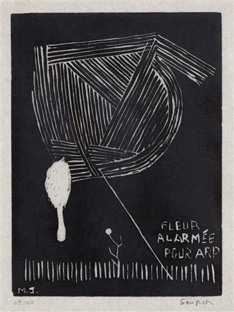 MICHEL SEUPHOR (1901-1999) - Fleur alarmée pur Arp
