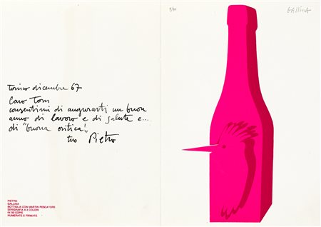 PIETRO GALLINA (1937) - Bottiglia con martin pescatore, 1967