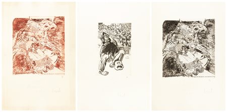 GIANNETTO FIESCHI (1921-2010) - Senza Titolo - Lotto di 3 opere grafiche