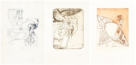 GIANNETTO FIESCHI (1921-2010) - Senza Titolo - Lotto di 3 opere grafiche