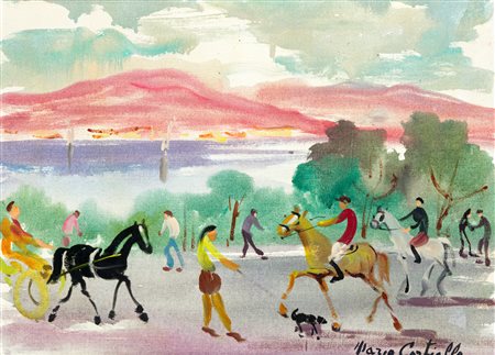 MARIO CORTIELLO (1907-1982) - Paesaggio domenicale,