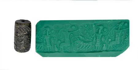 SIGILLO CILINDRICO MESOPOTAMICO DATAZIONE: prima meta' II millennio a. C....