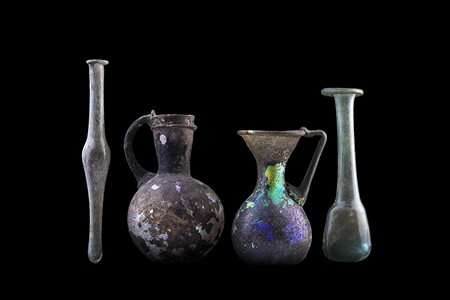 COLLEZIONE 4 CONTENITORI IN VETRO ROMANI