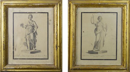 Gaetano Vascellini STATUE DI BOBOLI incisioni a bulino applicate su tela, cm...