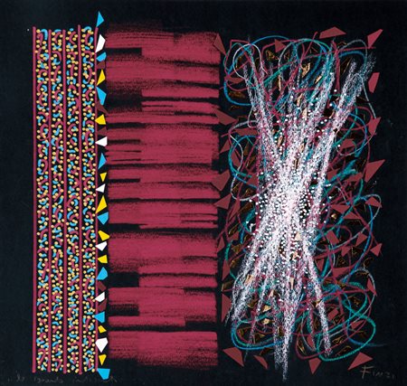 ENNIO FINZI Venezia 1931 Lo sguardo indiscreto pastelli, tecnica mista e...