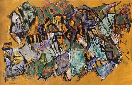 ELVIO ZORZENON Aquileia 1939 Emozioni tecnica mista su tela cm. 100x160,...