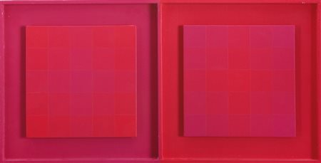 JORRIT TORNQUIST Graz 1938 OP. 425 A(a+b), 1971 acrilico su 2 tele cm. 20x20...