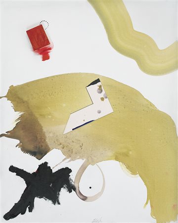 SERGIO DANGELO Milano 1932 Senza titolo smalto, tecnica mista e collage su...