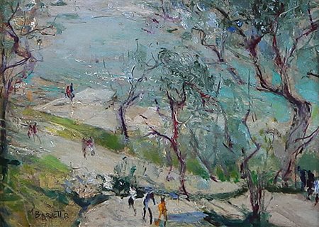 MICHELE BARETTA Vigone (TO) 01/01/1916 - Vigone 14/08/1987 Sirmione olio su...