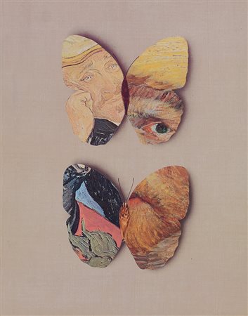 JIRI KOLAR Praga 24/09/1914 - Praga 11/08/2002 Van Gogh occhio due farfalle...