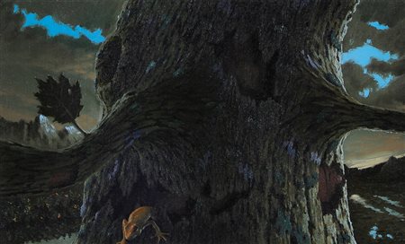 FULVIO DI PIAZZA Siracusa 1969 Tronchetto, 2002 olio su tela cm. 30x50,...