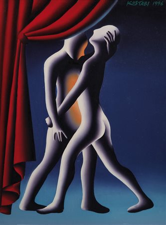 MARK KOSTABI Los Angeles 1960 Hot Duo, 1996 olio su tela cm. 60x46, firma e...