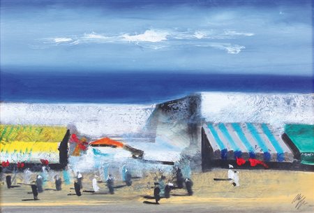 SALVATORE MAGAZZINI Pistoia 28/02/1955 Tunisi olio su tavola cm. 35x50, firma...