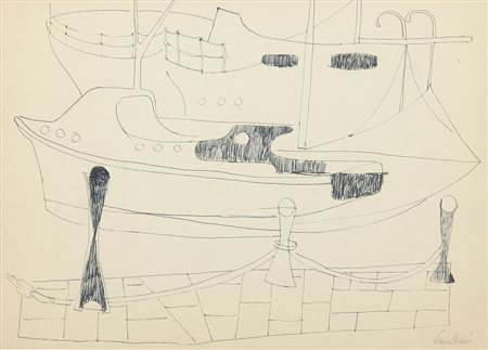 ENRICO PAULUCCI Genova 03/10/1901 - Torino 22/08/1999 Peschereccio nel porto...