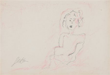 TANO FESTA Roma 02/11/1938 - Roma 09/01/1988 Figura pastelli colorati su...