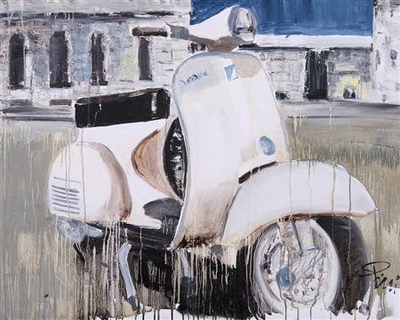 ALFREDO PINI Mirandola (Mo) 12/03/1958 Sosta, 2010 olio su tela cm. 80x100,...