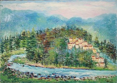 ANTONIO IALENTI Campobasso 12/07/1937 Valle d'Intelvi, 2001 olio su tela cm....