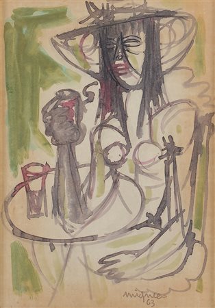 GIUSEPPE MIGNECO Messina 09/02/1908 - Milano 28/02/1997 Ragazza al bar, 1963...
