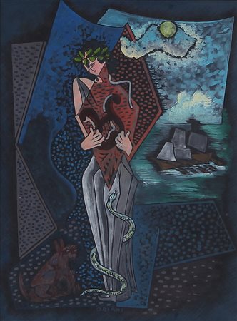 PIPPO ORIANI Torino 25/06/1909 - Roma 01/12/1972 Orfeo, 1929-33 gouache su...