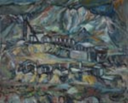 PIERO GAULI Milano 06/06/1916 - Milano 04/01/2012 Miniera, 1961 olio su tela...