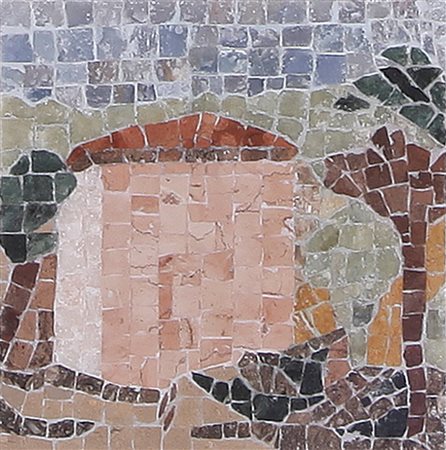 FRANCO BERALDO Meolo (Ve) 1944 Paesaggio, 2002 mosaico cm. 16x16, firma al...